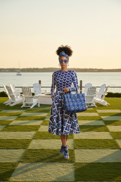 ‘American Dream’ Long Sleeve Midi Dress