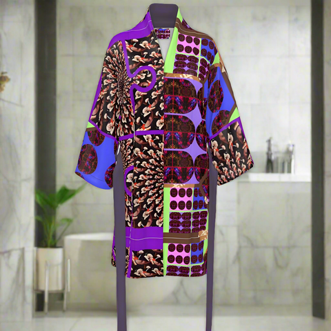 'Purple Peacock' Hybrid Kimono Unisex Kimono