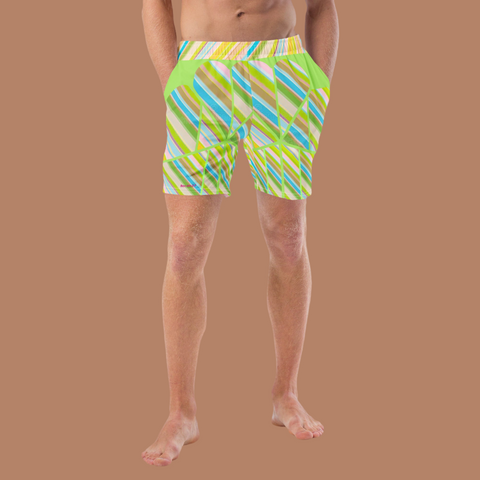 Clover Striper Men's Swim Trunks