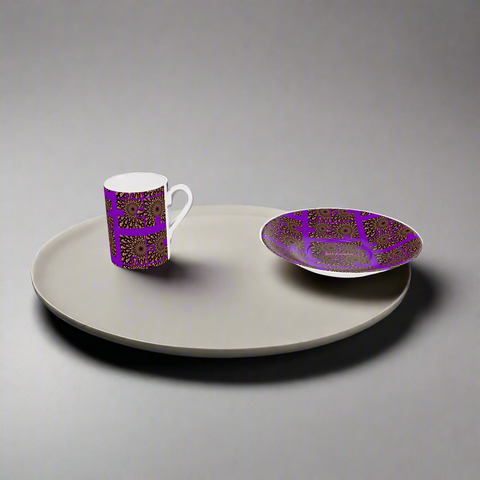 BM2-Casa 'Purple Peacock' Cup & Saucer