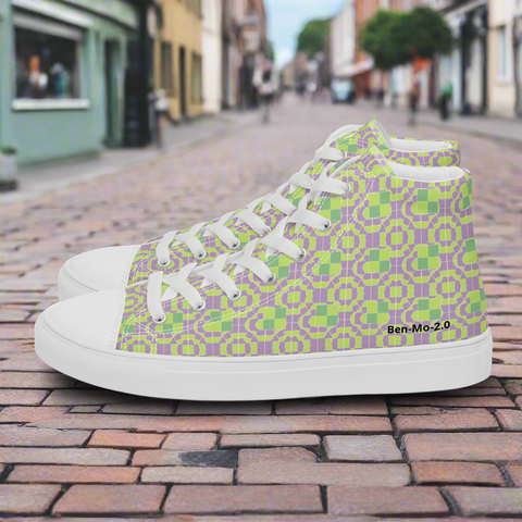 'Irish Tee' Pixel Men’s High Top Canvas Shoes