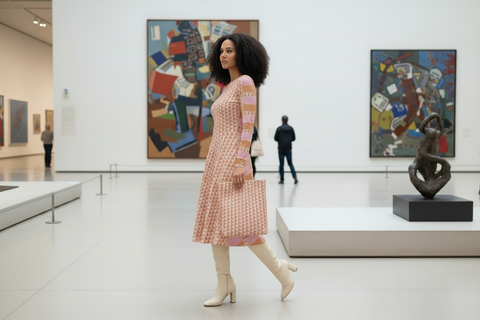 'Her Jockey' Long Sleeve Midi Dress
