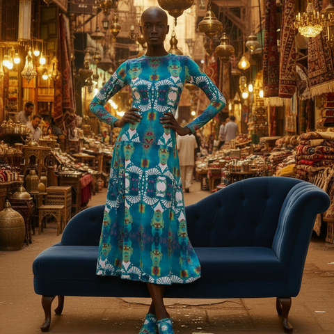 'Let Them Eat AI' Long Sleeve Midi Dress