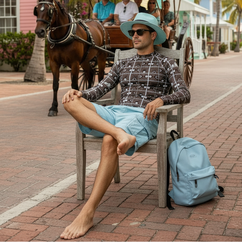 'Puzzled Peacock' Men's Rash Guard