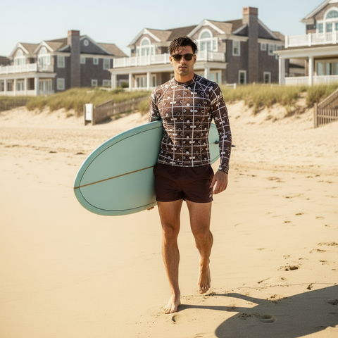 'Puzzled Peacock' Men's Rash Guard