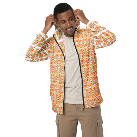 'Orange Swirl On The Beach' Men’s Windbreaker