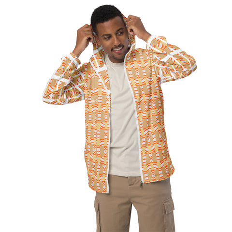 'Orange Swirl On The Beach' Men’s Windbreaker