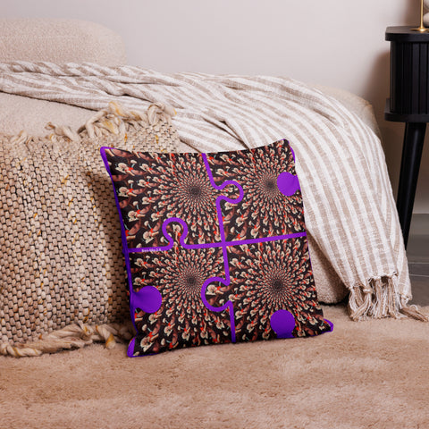 'Purple Peacock' Premium Pillow