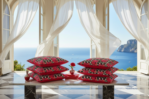 BM2-Casa 'Poppies for Papi' Premium Pillow