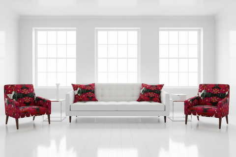 BM2-Casa 'Poppies for Papi Hybrid' Premium Pillow