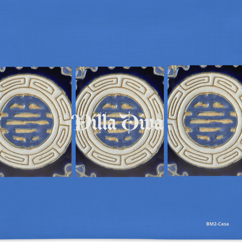 'Villa Diva' Blue 3cm Premium Pillow Case-SAMPLE
