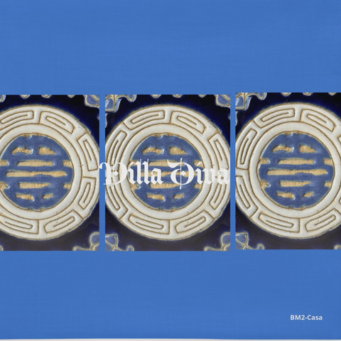 'Villa Diva' Blue 3cm Premium Pillow Case-SAMPLE