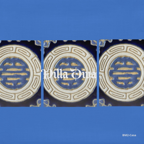 'Villa Diva' Blue 3cm Premium Pillow Case-SAMPLE