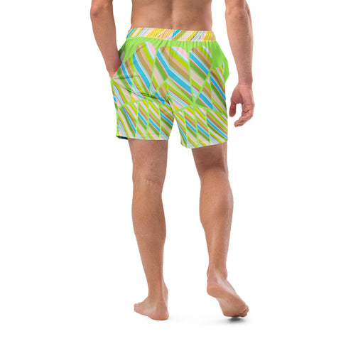 Clover Striper Men's Swim Trunks