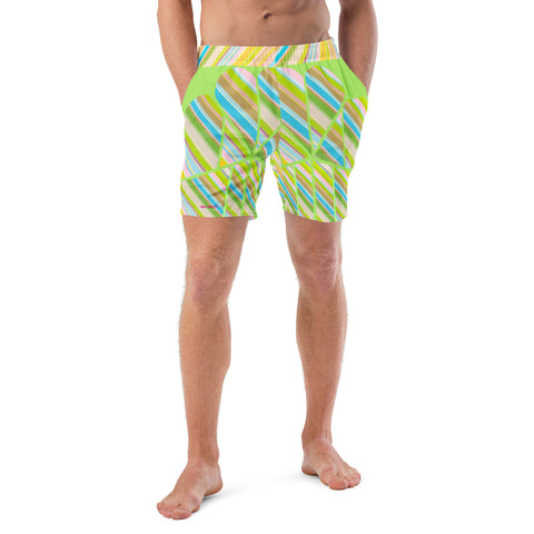 Clover Striper Men's Swim Trunks