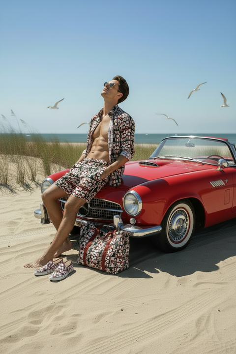 'Bird On High' Men’s Recycled Swim Trunks