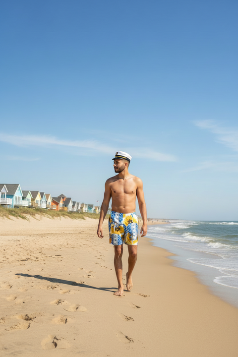 'Le Muse du Regence Fleur' Men’s Recycled Swim Trunks