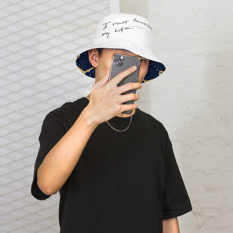 'Honeycomb Ben' / 'I Must Remember My Life' Reversible Bucket Hat