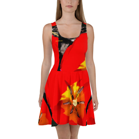 'Dua Tulipa' All-over Print Skater Dress