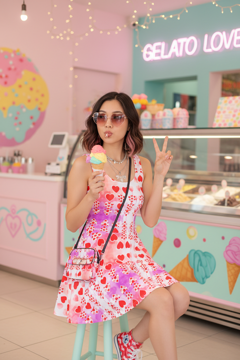 'Hearts On' Skater Dress