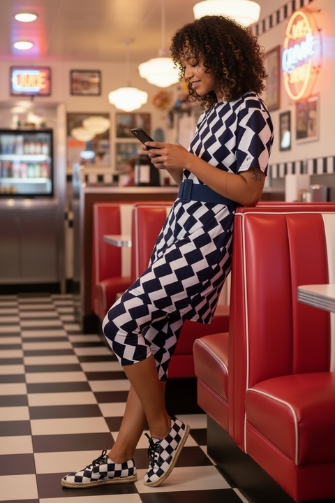 'Primaries Checkerboard’ T-shirt Dress