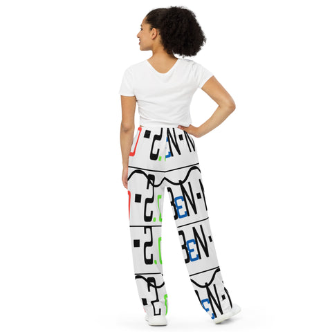 'Ben-Mo-2.0 Logo' All-over print gender-neutral wide-leg pants