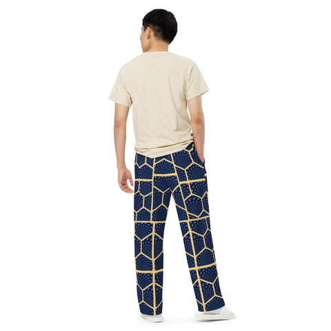 'Honeycomb Ben' All-Over Print Unisex Wide-Leg Lounge Pants