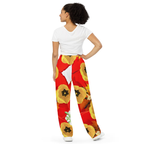 Dua Tulipa All-over Print Unisex Wide-leg Lounge Pants