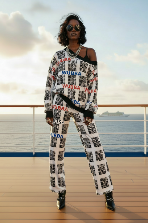 'WUBBA WUBBA WUBBA' Unisex Wide-Leg Lounge Pants