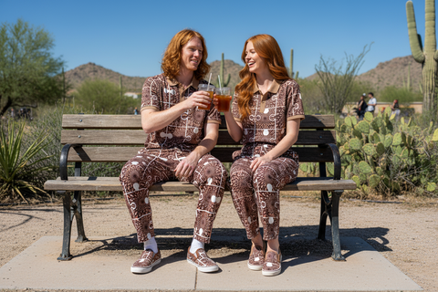 'Puzzled Peacock' All-Over Print Unisex Wide-Leg Lounge Pants
