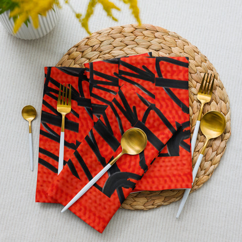 BM2-Casa ‘Scribbles Red’ Cloth Napkin Set