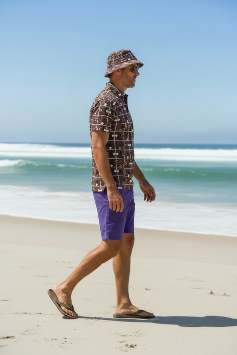 'Puzzled Peacock' Men’s Slim Fit Polo
