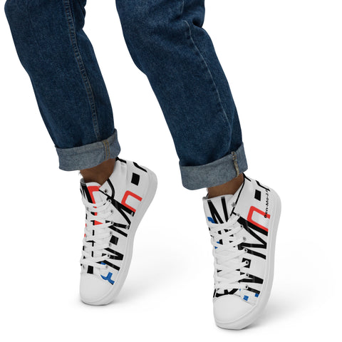 'Ben-Mo-2.0 Logo' Men's High-Top Canvas Shoes