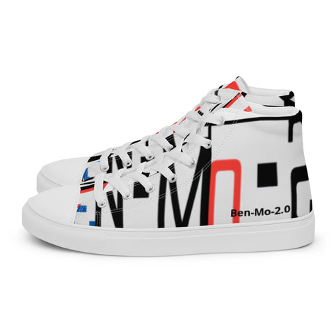 Ben-Mo-2.0 Logo' Men's High Top Canvas Shoes