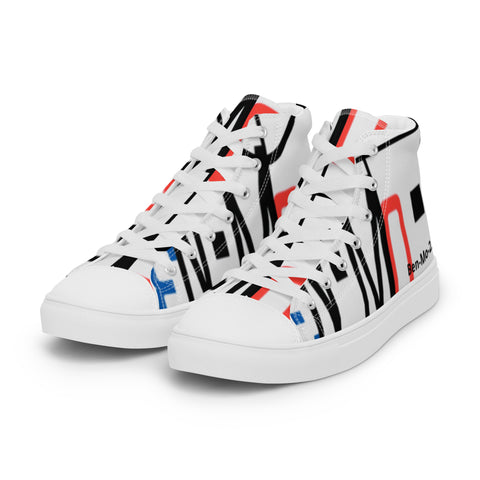 Ben-Mo-2.0 Logo' Men's High Top Canvas Shoes