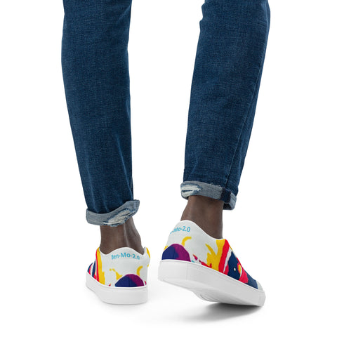 Two Halves All-over Print Men's Slip-on Canvas Shoes