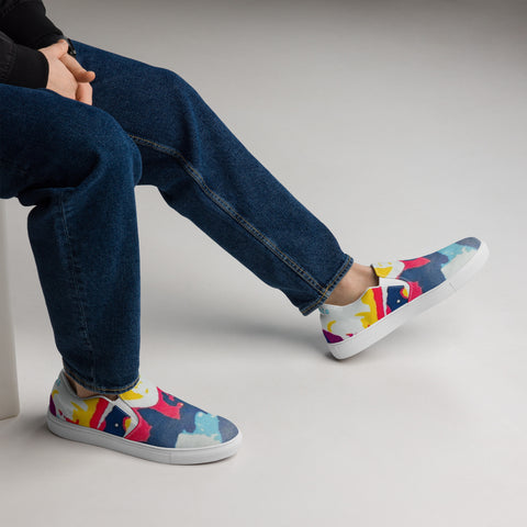 Two Halves All-over Print Men's Slip-on Canvas Shoes