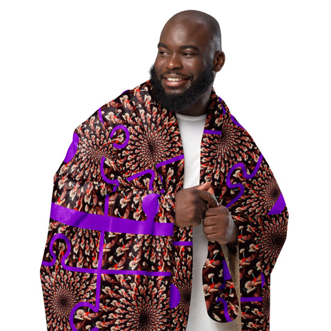 BM2-Casa: Purple Peacock Sherpa Blanket