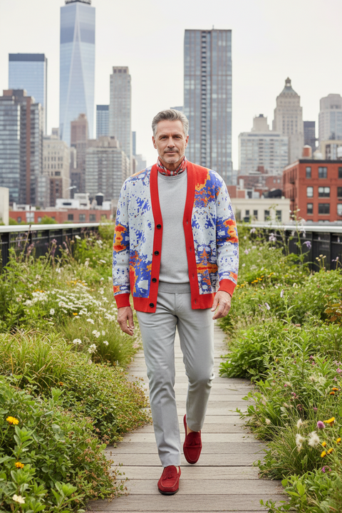 'Creation Jacqui Bleu' Knitted Cardigan