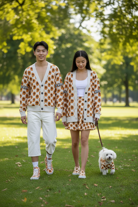 'Una Tulipa Infinity' Unisex Knitted Cardigan