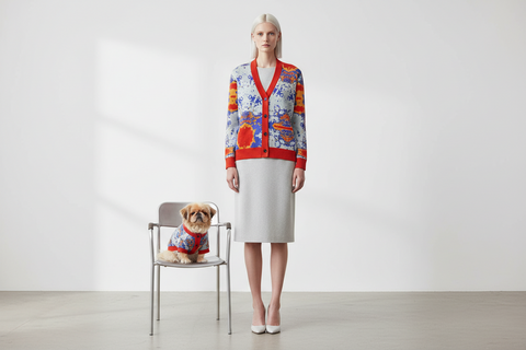 'Creation Jacqui Bleu' Knitted Cardigan