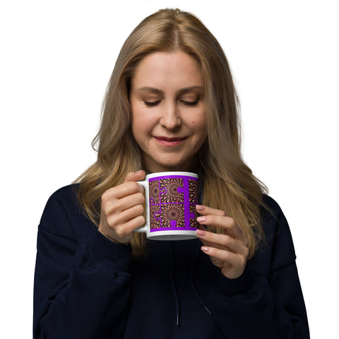 BM2-Casa: Purple Peacock White Glossy Mug