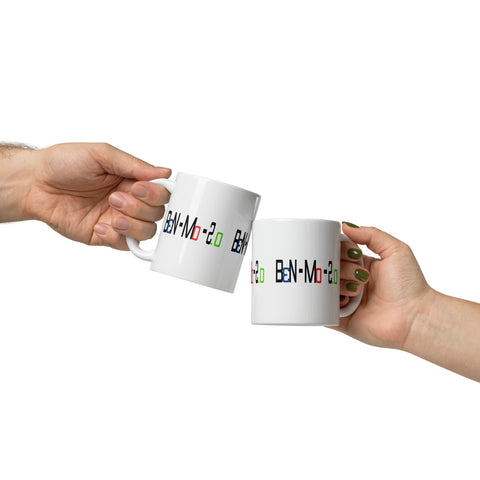 'Ben-Mo-2.0 Logo' White glossy mug