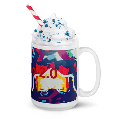 BM2-Casa ‘Two Halves' White Glossy Mug