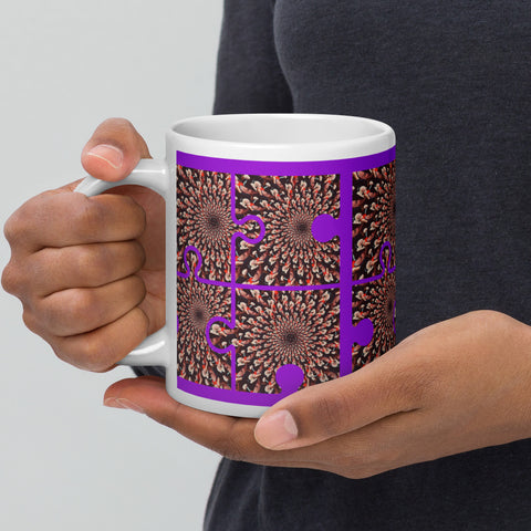 BM2-Casa: Purple Peacock White Glossy Mug