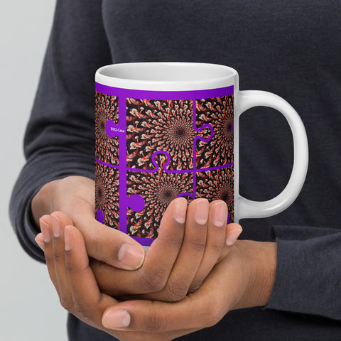 BM2-Casa: Purple Peacock White Glossy Mug