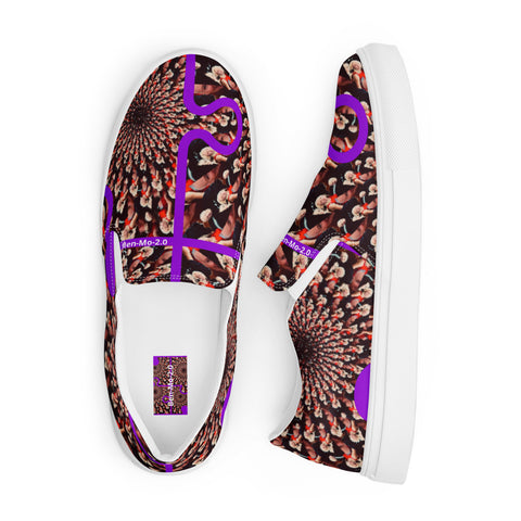 Purple Peacock' Women's Slip-On Canvas Shoes