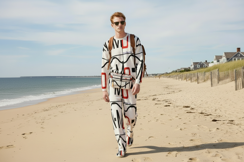 'Logo Arte' Unisex Straight Bottom Knitted Sweater